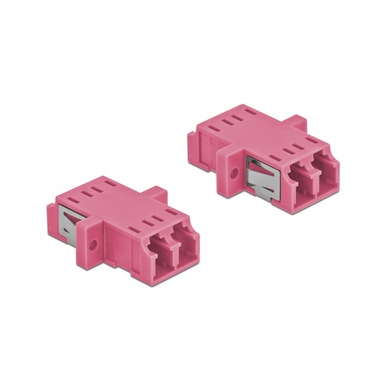Delock LWL Kupplung LC Duplex Buchse zu LC Duplex Buchse Multimode 2 Stück violett