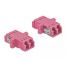 Delock LWL Kupplung LC Duplex Buchse zu LC Duplex Buchse Multimode 2 Stück violett