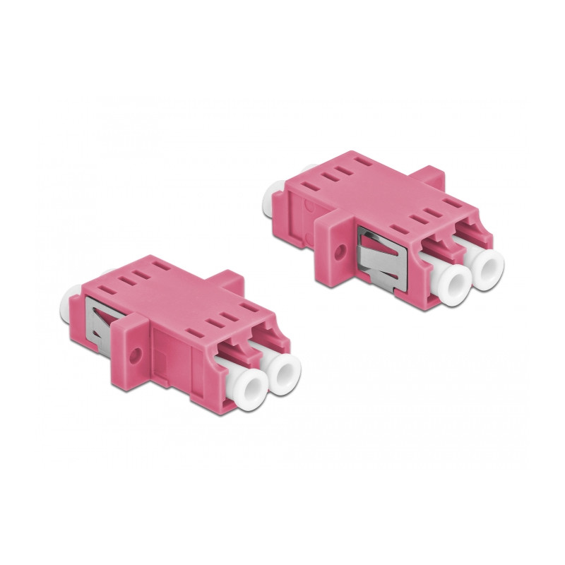 Delock LWL Kupplung LC Duplex Buchse zu LC Duplex Buchse Multimode 2 Stück violett