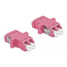 Delock LWL Kupplung LC Duplex Buchse zu LC Duplex Buchse Multimode 2 Stück violett