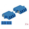 Delock LWL Kupplung LC Quad Buchse zu LC Quad Buchse Singlemode 2 Stück blau