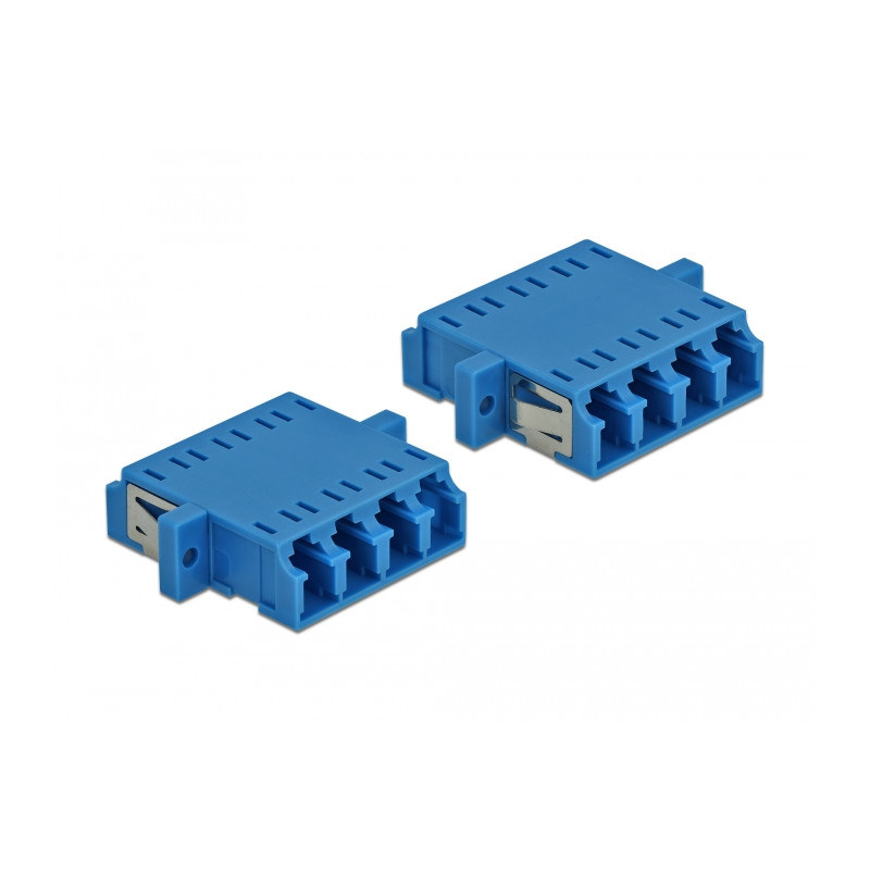 Delock LWL Kupplung LC Quad Buchse zu LC Quad Buchse Singlemode 2 Stück blau