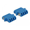 Delock LWL Kupplung LC Quad Buchse zu LC Quad Buchse Singlemode 2 Stück blau