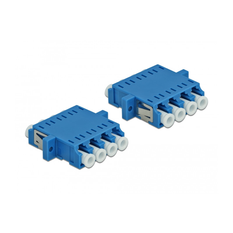 Delock LWL Kupplung LC Quad Buchse zu LC Quad Buchse Singlemode 2 Stück blau