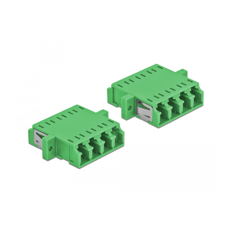 Delock LWL Kupplung LC Quad Buchse zu LC Quad Buchse Singlemode 2 Stück grün