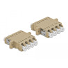 Delock LWL Kupplung LC Quad Buchse zu LC Quad Buchse Multimode 2 Stück beige