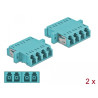 Delock LWL Kupplung LC Quad Buchse zu LC Quad Buchse Multimode 2 Stück hellblau