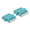 Delock LWL Kupplung LC Quad Buchse zu LC Quad Buchse Multimode 2 Stück hellblau