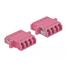 Delock LWL Kupplung LC Quad Buchse zu LC Quad Buchse Multimode 2 Stück violett