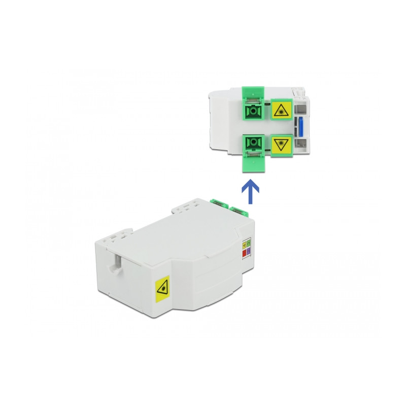 Delock LWL Anschlussdose für Hutschiene 4 x SC Simplex oder LC Duplex