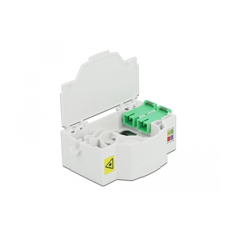 Delock LWL Anschlussdose für Hutschiene 4 x SC Simplex oder LC Duplex