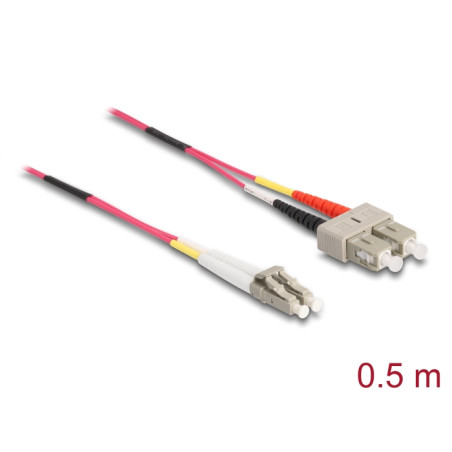 Delock Kabel Lichtwellenleiter LC zu SC Multimode OM4 0,5 m
