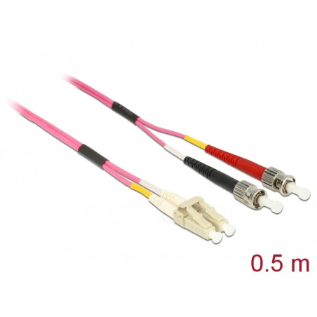Delock Kabel Lichtwellenleiter LC zu ST Multimode OM4 0,5 m