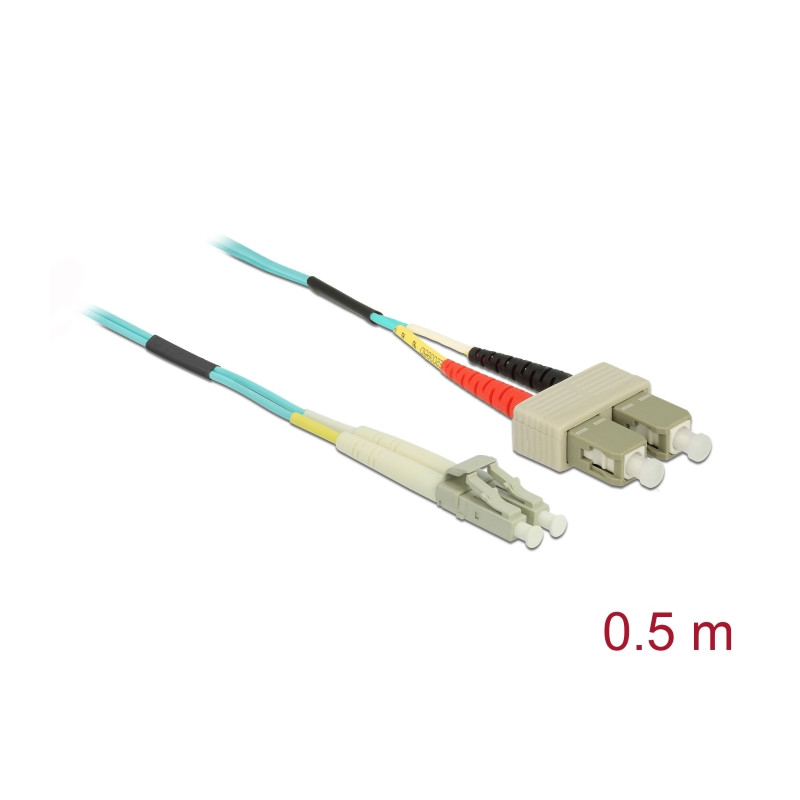 Delock Kabel Lichtwellenleiter LC zu SC Multimode OM3 0,5 m