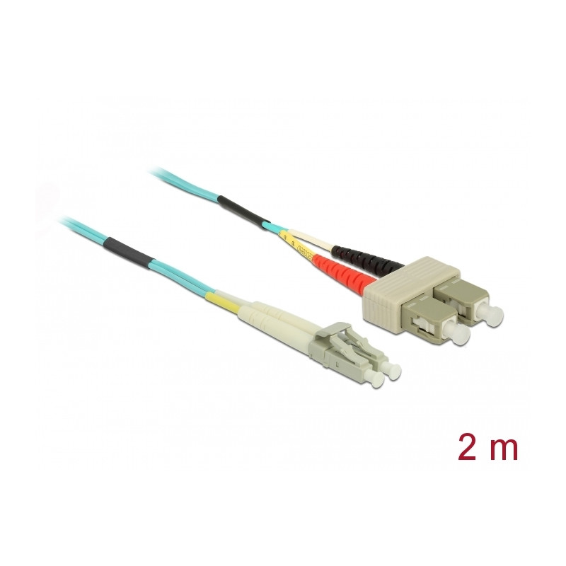 Delock Kabel Lichtwellenleiter LC zu SC Multimode OM3 2 m