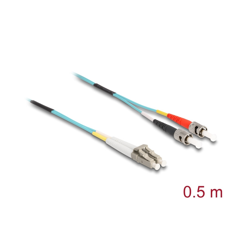 Delock Kabel Lichtwellenleiter LC zu ST Multimode OM3 0,5 m