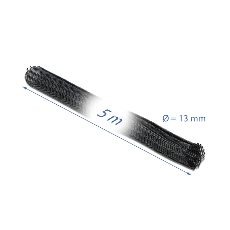 Delock Geflechtschlauch selbstschließend 5 m x 13 mm schwarz