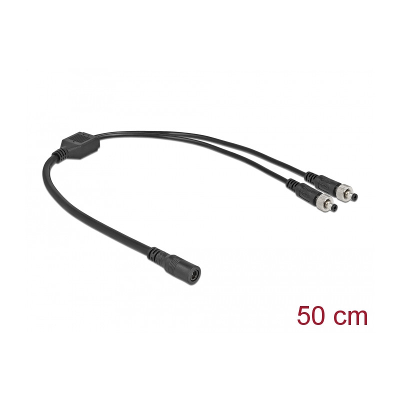 Delock DC Verteilerkabel 5,5 x 2,1 mm 1 x Buchse zu 2 x Stecker verschraubbar