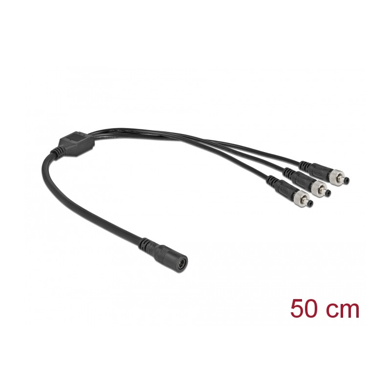 Delock DC Verteilerkabel 5,5 x 2,1 mm 1 x Buchse zu 3 x Stecker verschraubbar