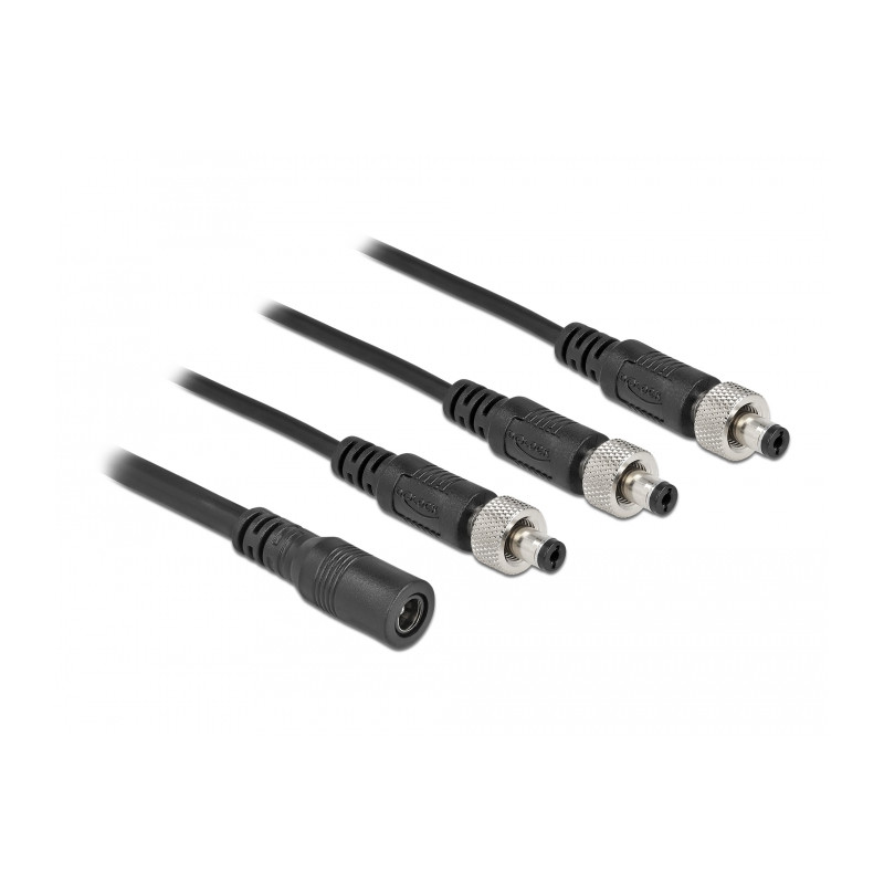 Delock DC Verteilerkabel 5,5 x 2,1 mm 1 x Buchse zu 3 x Stecker verschraubbar