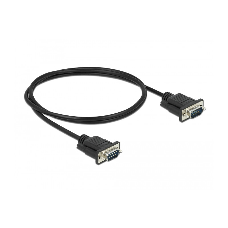 RS-232 Kabel Seriell D-Sub9 1 m St/St mit schmalem Steckergehäuse Delock