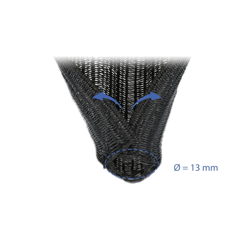 Delock Geflechtschlauch selbstschließend 5 m x 13 mm schwarz