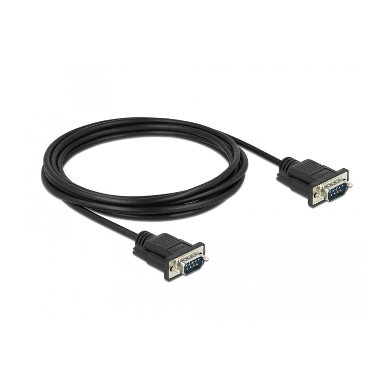 Delock RS-232 Kabel Seriell D-Sub 9 Stecker zu Stecker mit schmalem Steckergehäuse 3 m