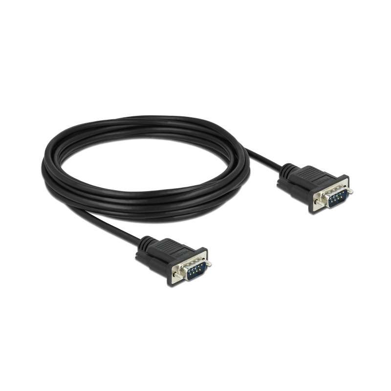 Delock RS-232 Kabel Seriell D-Sub 9 Stecker zu Stecker mit schmalem Steckergehäuse 5 m