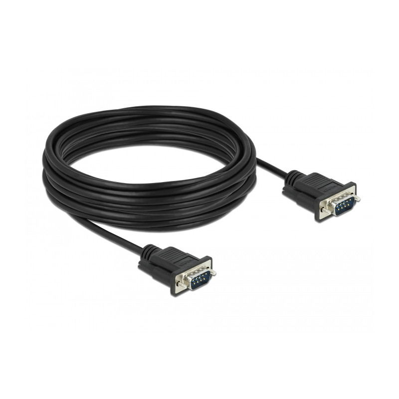 Delock RS-232 Kabel Seriell D-Sub 9 Stecker zu Stecker mit schmalem Steckergehäuse 10 m