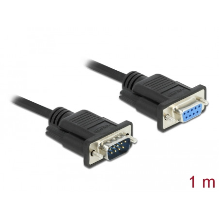 Delock RS-232 Kabel Seriell D-Sub 9 Stecker zu Buchse mit schmalem Steckergehäuse 1 m