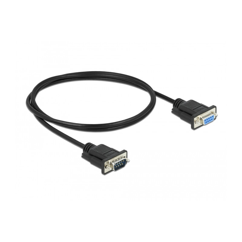 Delock RS-232 Kabel Seriell D-Sub 9 Stecker zu Buchse mit schmalem Steckergehäuse 1 m