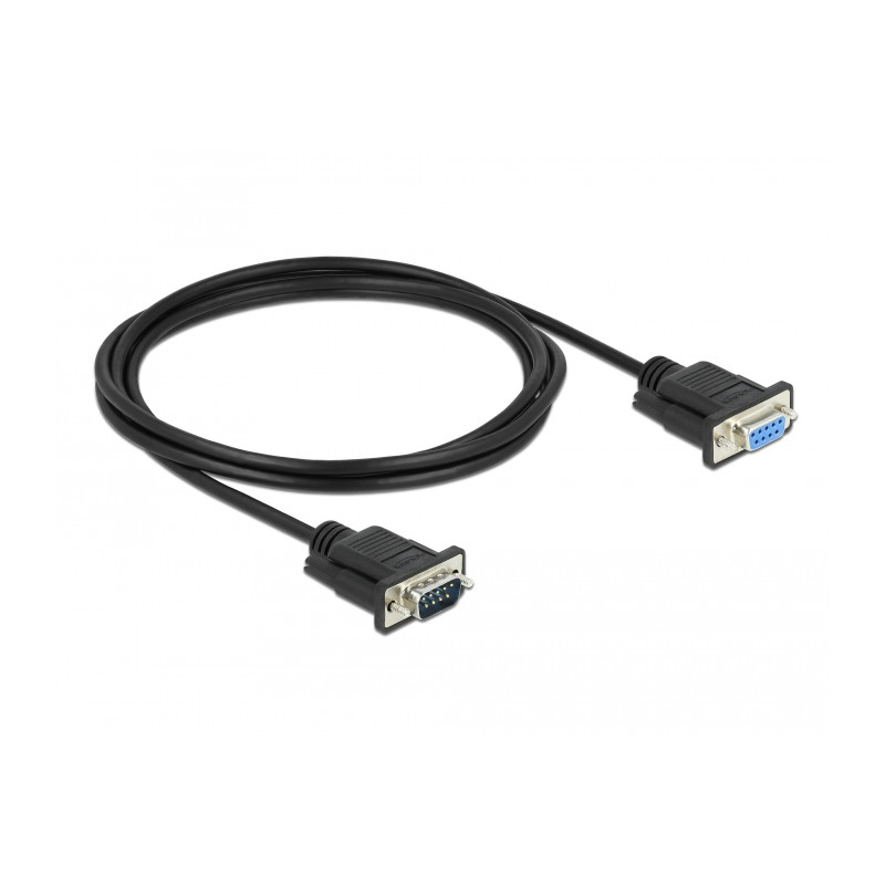 Delock RS-232 Kabel Seriell D-Sub9 Stecker zu Buchse mit schmalem Steckergehäuse 2 m