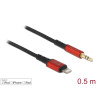 Delock Audiokabel 8 Pin Lightning™ Stecker zu Klinkenstecker 3,5 mm 3 Pin 0,5 m