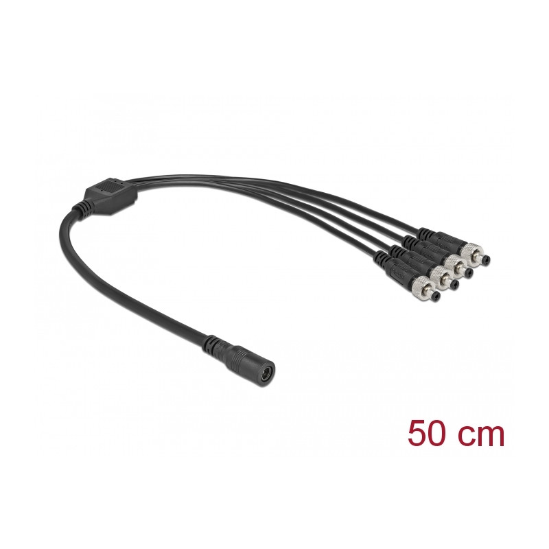 Delock DC Verteilerkabel 5,5 x 2,1 mm 1 x Buchse zu 4 x Stecker verschraubbar