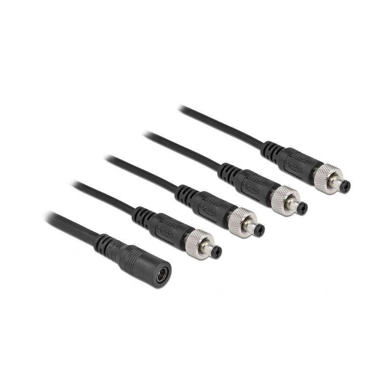 Delock DC Verteilerkabel 5,5 x 2,1 mm 1 x Buchse zu 4 x Stecker verschraubbar