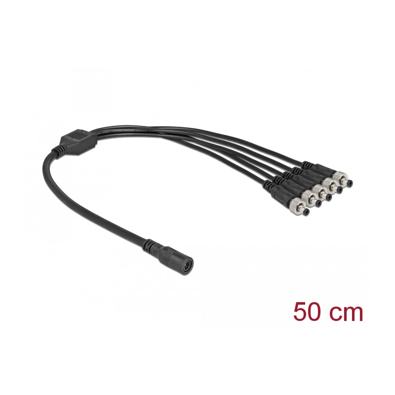 Delock DC Verteilerkabel 5,5 x 2,1 mm 1 x Buchse zu 5 x Stecker verschraubbar