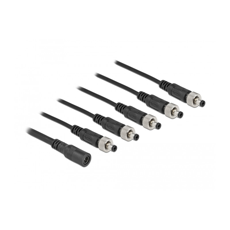 Delock DC Verteilerkabel 5,5 x 2,1 mm 1 x Buchse zu 5 x Stecker verschraubbar