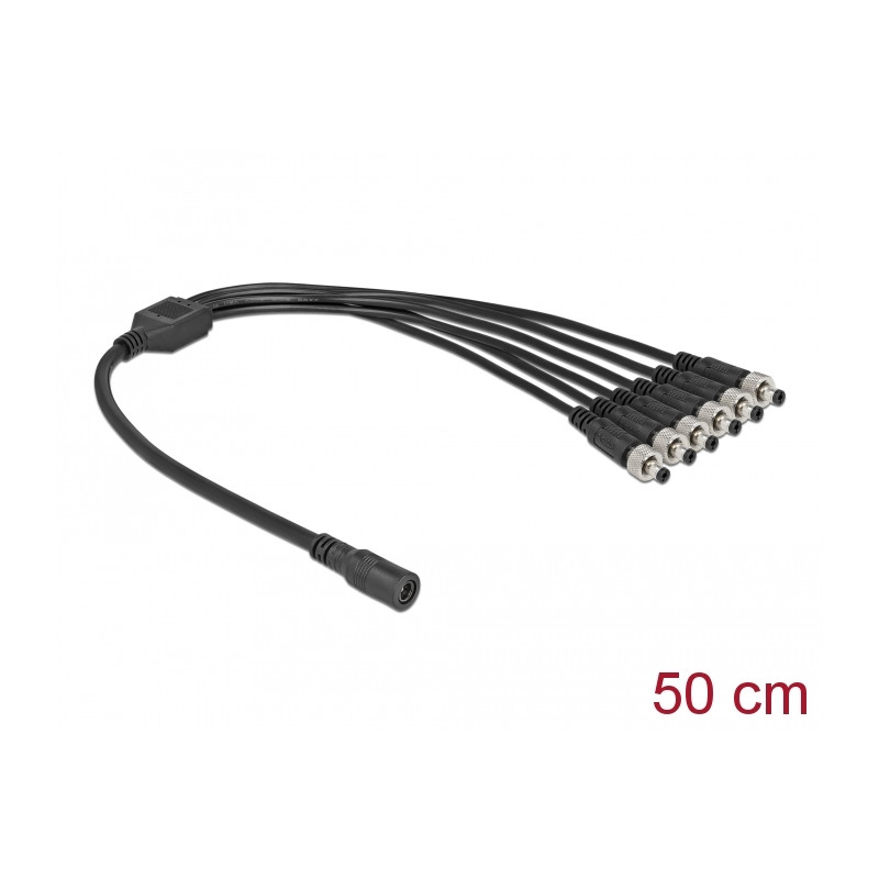 Delock DC Verteilerkabel 5,5 x 2,1 mm 1 x Buchse zu 6 x Stecker verschraubbar