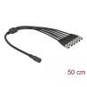 Delock DC Verteilerkabel 5,5 x 2,1 mm 1 x Buchse zu 6 x Stecker verschraubbar