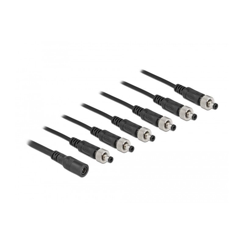 Delock DC Verteilerkabel 5,5 x 2,1 mm 1 x Buchse zu 6 x Stecker verschraubbar
