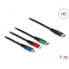 Delock USB Ladekabel 3 in 1 USB Type-C™ zu Lightning™ / Micro USB / USB Type-C™ 1 m
