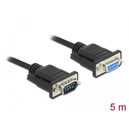 Delock RS-232 Kabel Seriell D-Sub9 Stecker zu Buchse mit schmalem Steckergehäuse 5 m