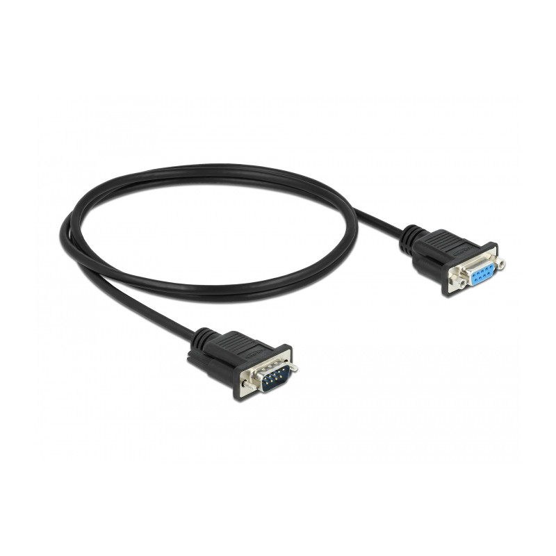 Delock RS-232 Kabel Seriell D-Sub9 Stecker zu Buchse mit schmalem Steckergehäuse 1 m
