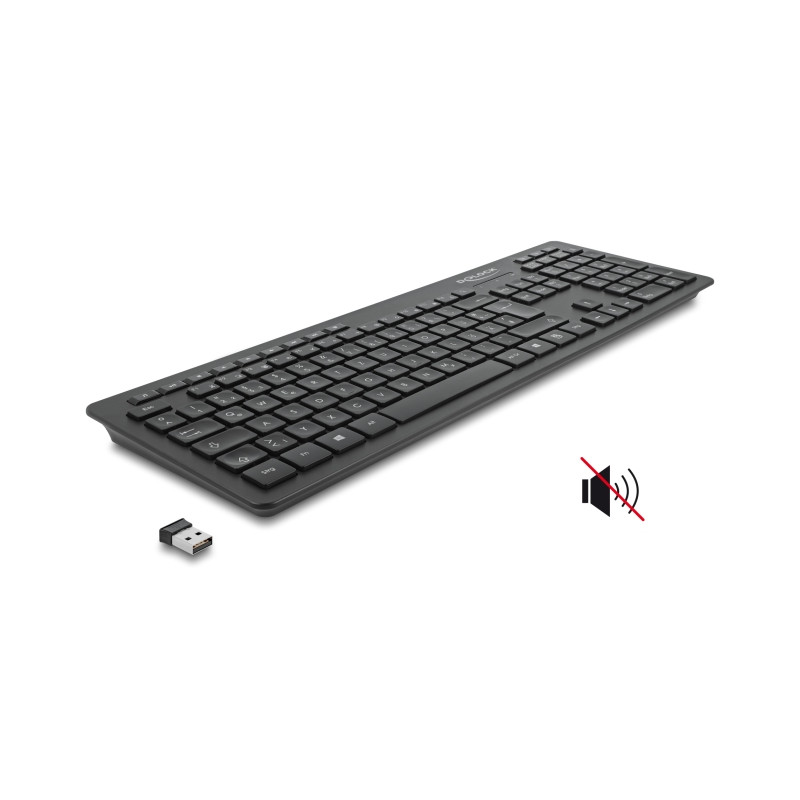 Delock USB Tastatur 2,4 GHz kabellos schwarz - Lautlos
