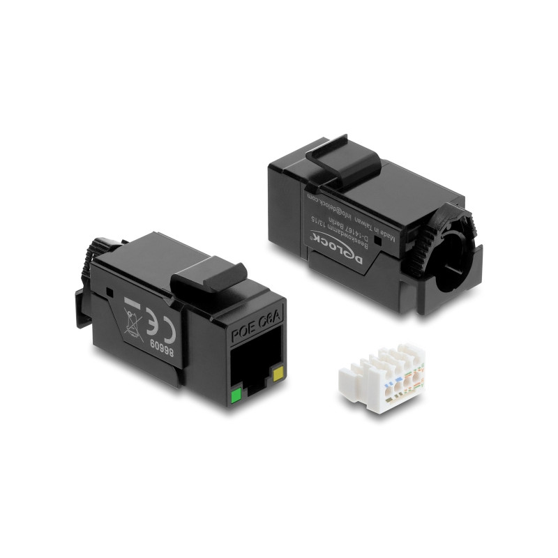 Delock Keystone Modul RJ45 Buchse Cat.6A UTP mit PoE LED
