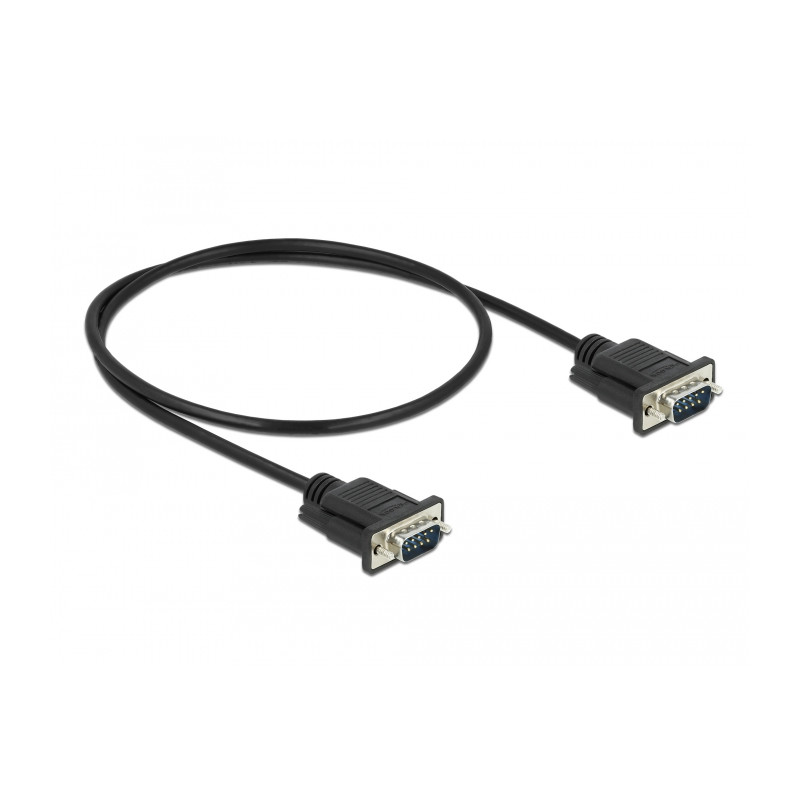Delock RS-232 Kabel Seriell D-Sub9 Stecker zu Stecker mit schmalem Steckergehäuse 0,5 m
