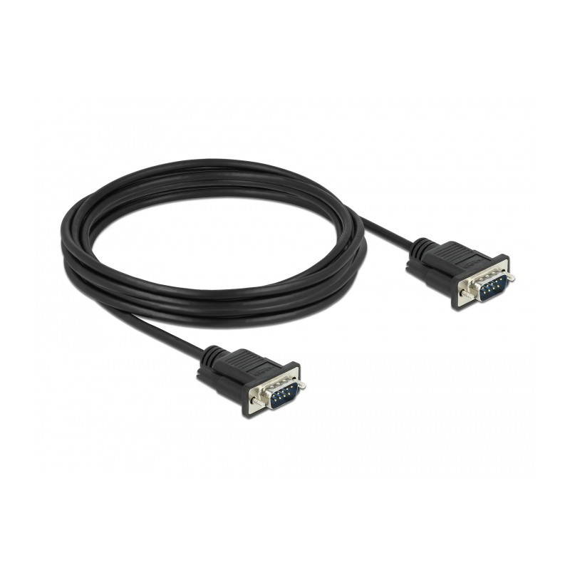 Delock RS-232 Kabel Seriell D-Sub9 Stecker zu Stecker mit schmalem Steckergehäuse 4 m