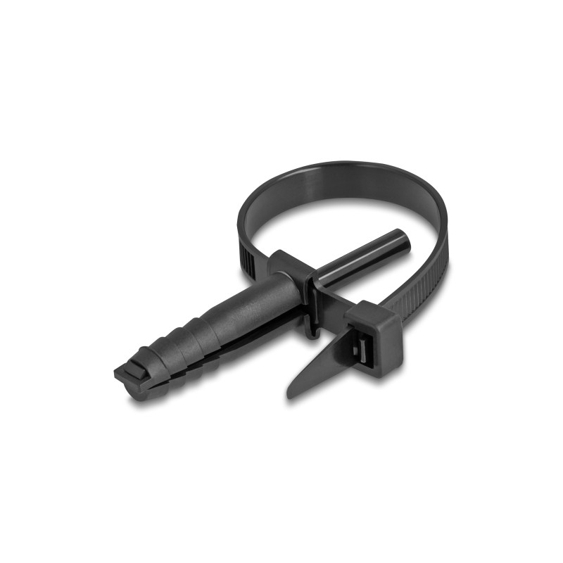 Delock Kabelbinder mit Dübel L 150 x B 7,0 mm schwarz 100 Stück