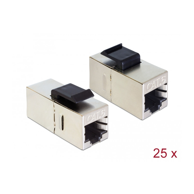 Delock Keystone Modul RJ45 Buchse - RJ45 Buchse Cat.6 kompakt 25 Stück