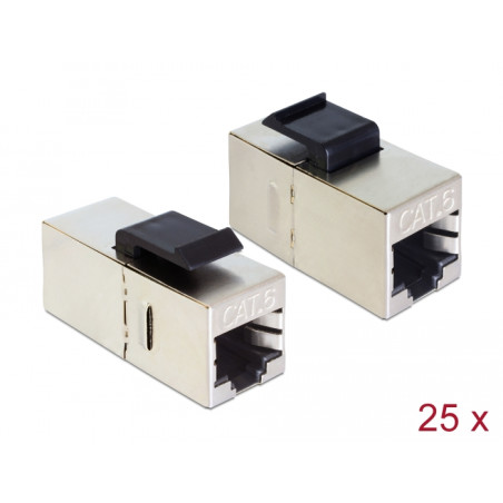 Delock Keystone Modul RJ45 Buchse - RJ45 Buchse Cat.6 kompakt 25 Stück